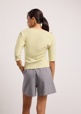 Juno Tencel Asymmetric Batwing Top