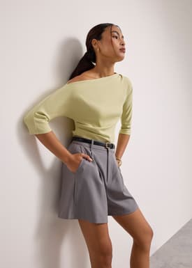 Juno Tencel Asymmetric Batwing Top