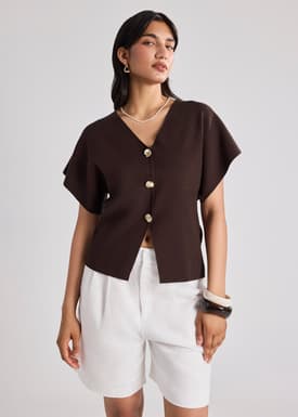 Amrita Knit V-neck Top