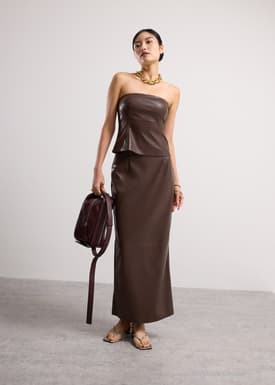 BraFree by LB Rachel Vegan Leather Fitted Tube Top