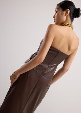 BraFree by LB Rachel Vegan Leather Fitted Tube Top