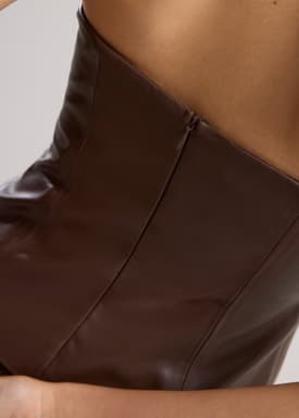 BraFree by LB Rachel Vegan Leather Fitted Tube Top