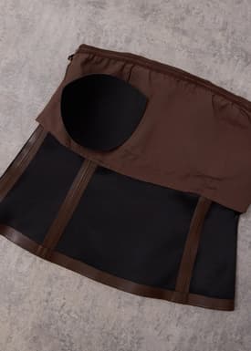 BraFree by LB Rachel Vegan Leather Fitted Tube Top