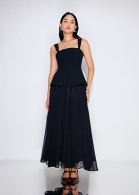 BraFree by LB Bella Detachable Straps Panelled Peplum Top