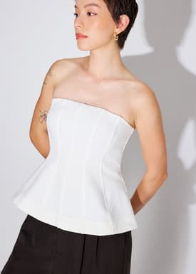 BraFree by LB Bella Detachable Straps Panelled Peplum Top