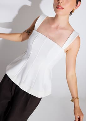 BraFree by LB Bella Detachable Straps Panelled Peplum Top