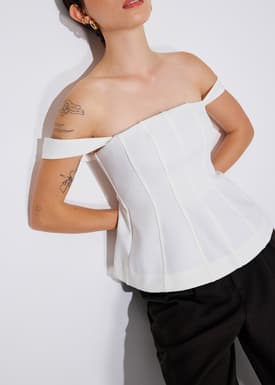 BraFree by LB Bella Detachable Straps Panelled Peplum Top