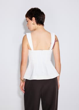 BraFree by LB Bella Detachable Straps Panelled Peplum Top