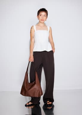 BraFree by LB Bella Detachable Straps Panelled Peplum Top