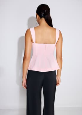 BraFree by LB Bella Detachable Straps Panelled Peplum Top