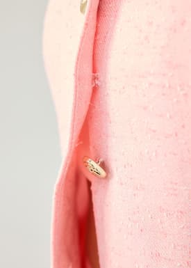 Isa Shoulder Padded Tweed Round Neck Vest Top