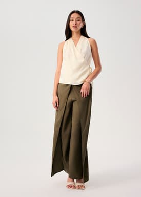 Kareena Front Wrap Satin Top