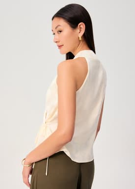 Kareena Front Wrap Satin Top