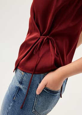 Kareena Front Wrap Satin Top