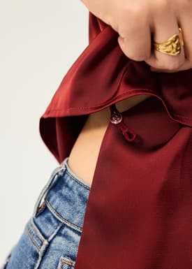 Kareena Front Wrap Satin Top