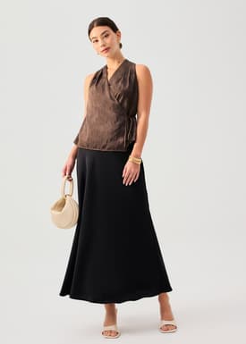 Kareena Front Wrap Satin Top