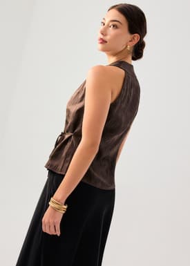 Kareena Front Wrap Satin Top