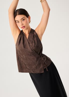 Kareena Front Wrap Satin Top