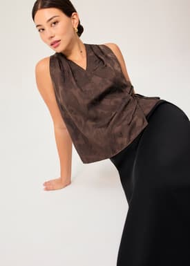 Kareena Front Wrap Satin Top