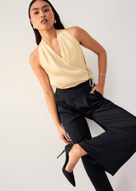 Kareena Front Wrap Satin Top