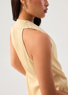 Kareena Front Wrap Satin Top