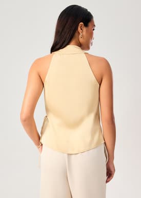 Kareena Front Wrap Satin Top