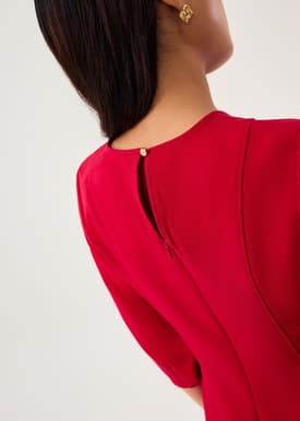 Eunice Panelled Round Neck Puff Sleeve Top