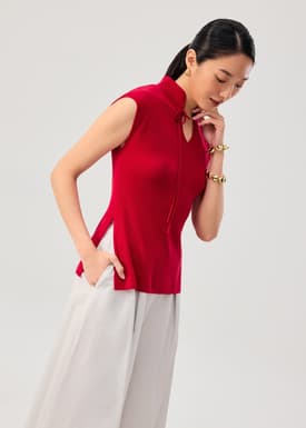 Tiffy Mandarin Collar Fitted Top