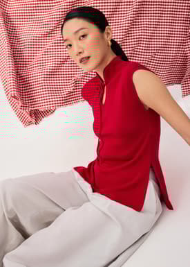 Tiffy Mandarin Collar Fitted Top