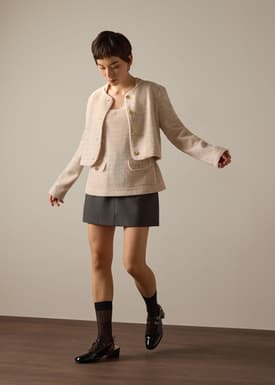 Ashna Stretch Tweed Fitted Top