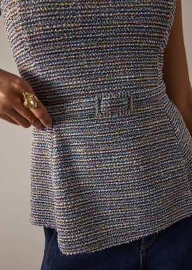 Patty BraFree by LB Stretch Tweed Fitted Top