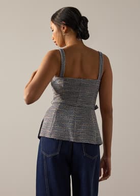 Patty BraFree by LB Stretch Tweed Fitted Top