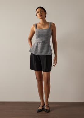 Patty BraFree by LB Stretch Tweed Fitted Top