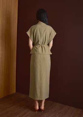 Vina Detachable Sash Melange Front Wrap Top