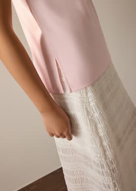 Coleen Poplin Drape Asymmetric Top