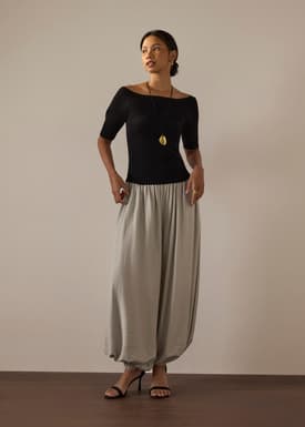Kyo Ribbed Knit Fitted Top