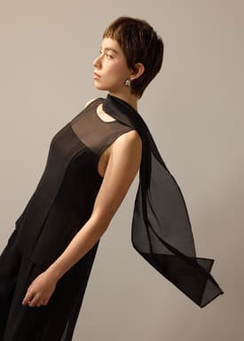 Andrea Multi-way Detachable Sash Crepe Round Neck Top