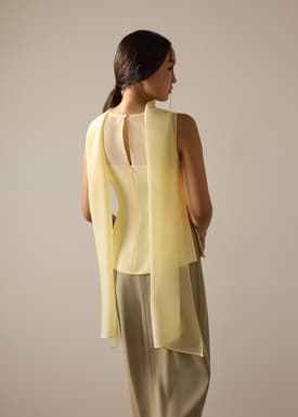 Andrea Multi-way Detachable Sash Crepe Round Neck Top