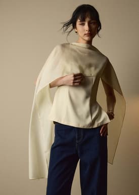 Andrea Multi-way Detachable Sash Crepe Round Neck Top