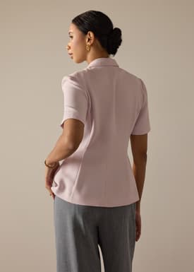 Karyssa Crepe Drape V-neck Blazer Top