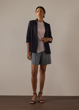 Joanne Crinkled Pleats Asymmetric Hem Top