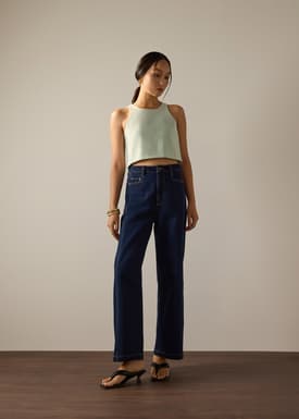 Carla Round Neck Crop Shell Top