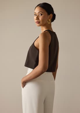 Carla Round Neck Crop Shell Top
