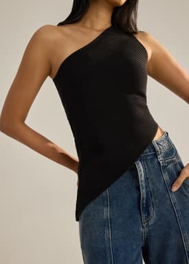 Aniyah Lyocell Asymmetric Toga Top