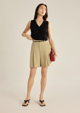 Samia Waffle Knit Crop Vest Top