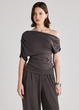 Vivien Jersey Asymmetric Drape Top