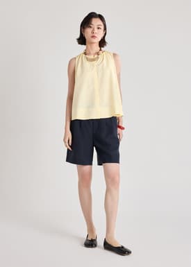 Hikari Poplin Button Down Shell Top