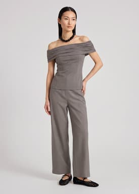 Talia Cool-Touch Suiting Ruched Top