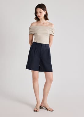 Talia Cool-Touch Suiting Ruched Top