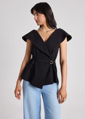 Aura V-neck Top With Belt